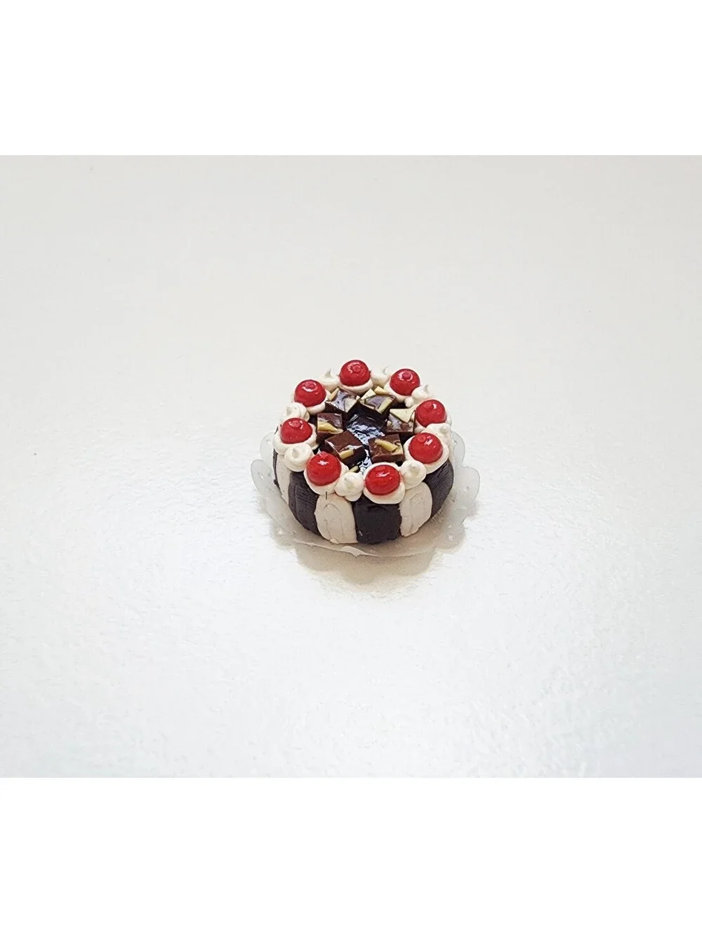 Miniature Dollhouse Chocolate Vanilla Cherry Cake